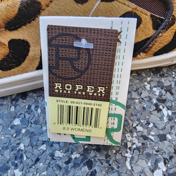 Roper Leather Animal Print Calf Hair Slip-on Loafer Flat Sneakers 8.5 - Picture 8 of 9